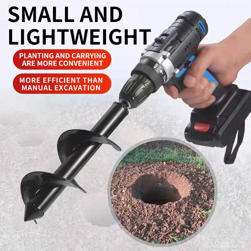 Auger Drill Attachment - LUSQI 1Pc Garden Auger Spiral Drill