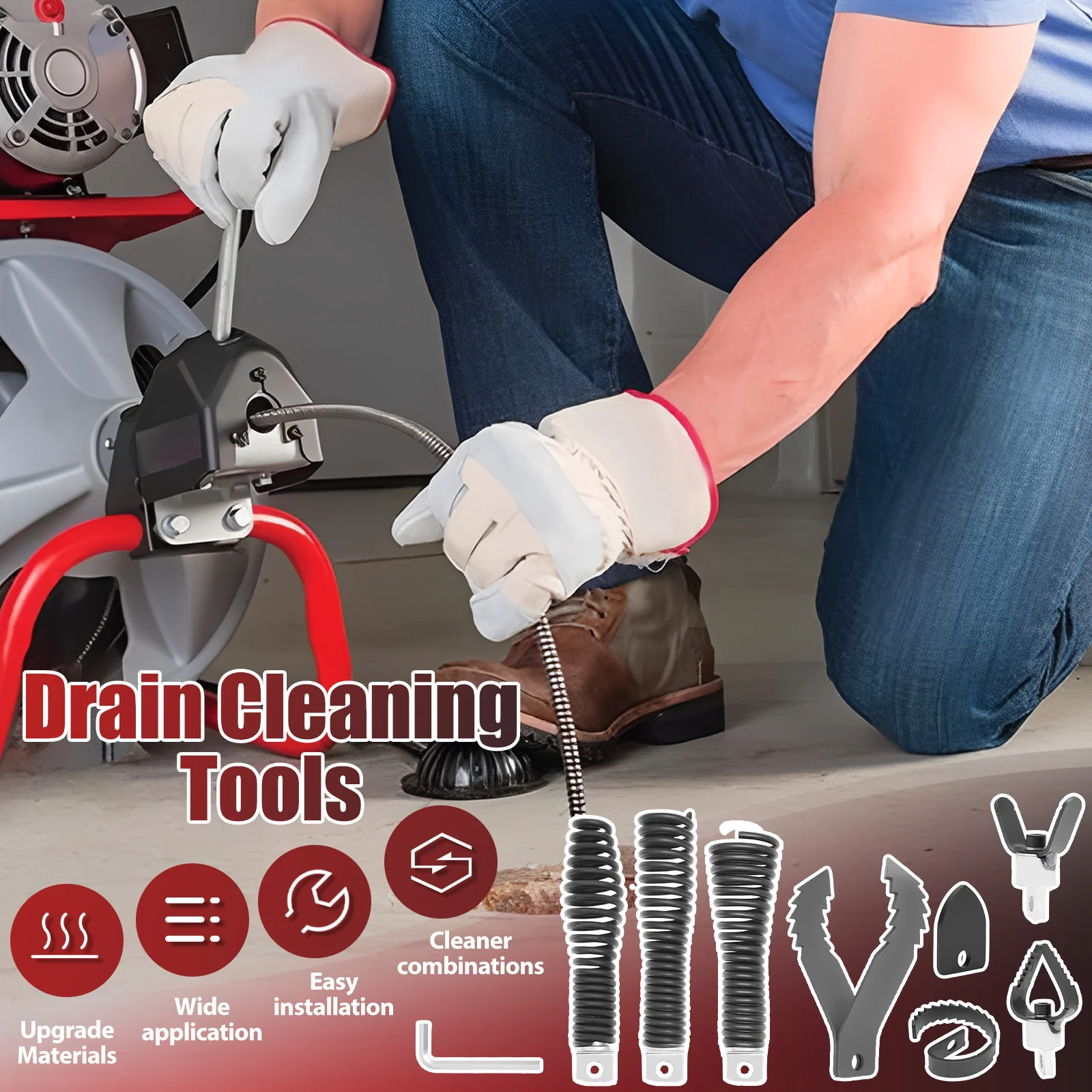 8Pcs Drain Snake Drill Attachm - Auger Drill Attachment incelemesi ve fiyatı