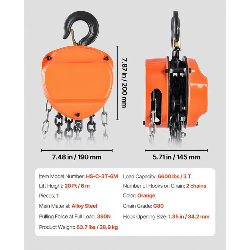 Chain hoist with 3-ton lifting - Heavy Equipment Lift incelemesi ve fiyatı
