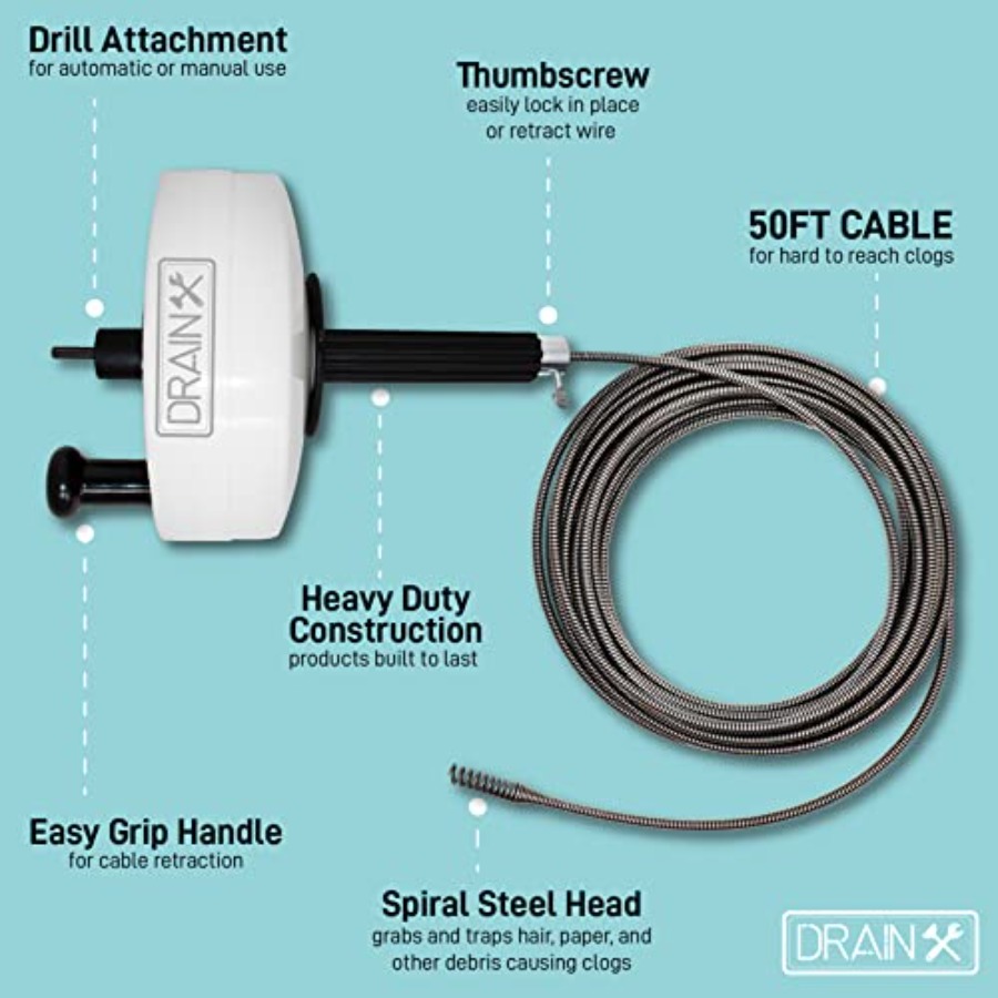 DrainX Power Pro 50-FT Steel D - Auger Drill Attachment incelemesi ve fiyatı